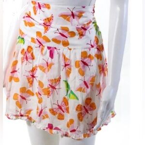 Lilly Pulitzer Nikita Butterfly Derby Floral White Label Y2K Vintage Skirt Sz 6